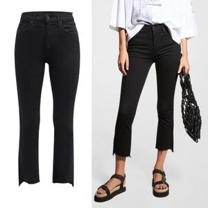 MOTHER Jeans Insider Crop Step Fray Not Guilty Black Size 27